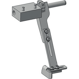 Reinforced, combined roller and straight guide, from the right with quick adjustment · 3D model