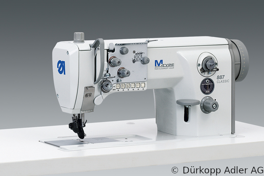 887-160122 Одноигольная швейная машина челночного стежка с плоской платформой с верхним и нижним роликовым и игольным продвижением материала  (0887 990003 049)