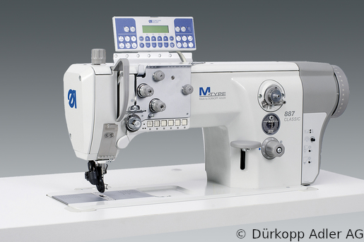 887-160122-M Одноигольная швейная машина челночного стежка с плоской платформой с верхним и нижним роликовым и игольным продвижением материала Встроенный привод M-TYPE (0887 990203 023)