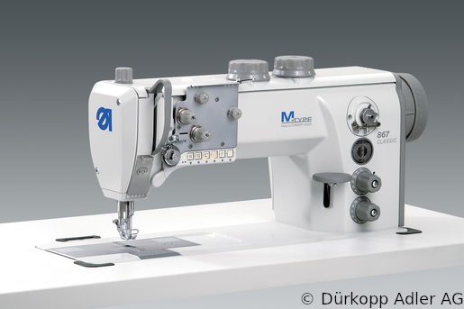 867-190322 Одноигольная машина челночного стежка с плоской платформой. Нижний, игольный транспортеры и верхний альтернирующий транспортер лапка (0867 990003 130)