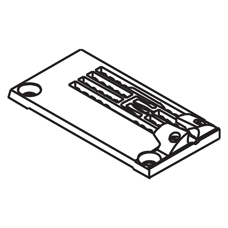 Y3108135C Needle Plate with Fabric Guide — Needle Plate with Fabric Guide for Yamato Coverstitch Machine Fabric guide is adjustable and removable. Suitable for machine: