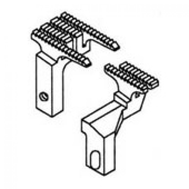 259106-16F Main Feed Dog + 259218-16F Differential Feed Dog — Feed Dog for Pegasus Coverstitch Machine (for 3 Needles) Suitable for machine: