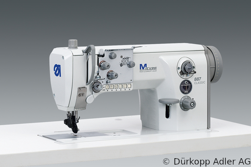 887-160142 Одноигольная швейная машина челночного стежка с плоской платформой с верхним и нижним роликовым и игольным продвижением материала  (0887 990004 031)