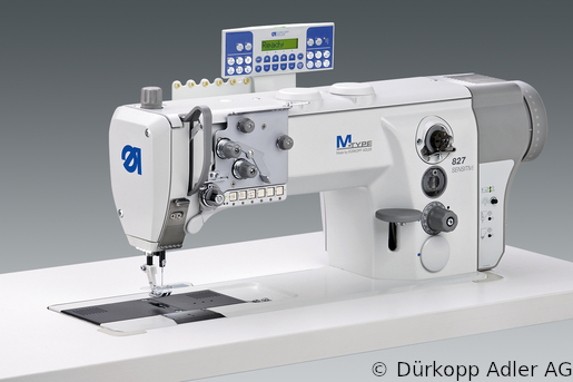 827-160122-M Одноигольная швейная машина с плоской платформой, с нижним и игольным продвижением материала. С прямым встроенным приводом DA Direct Drive с блоком управления DAC classic и пультом управления OP1000.  M-TYPE (0827 990201 034)