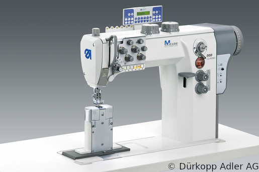 868-290322-M Dürkopp Adler 2-Needle lockstitch post bed bottom feed, needle feed and alternating foot top feed, integrated sewing drive sewing machine (0868 990209 134)