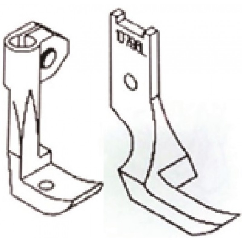 10796L Presser Foot + 10795L Feeding Foot — Left Zipper Feet Set Presser Foot Width : 14.5mm Feeding Foot Width : 10mm Suitable for: