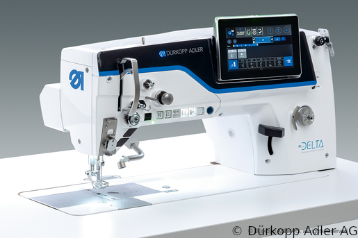 D867-190922 Одноигольная швейная машина челночного стежка с плоской платформой со встроенным приводом, с нижним, игольным и верхним альтернирующим транспортером лапкой для средних и тяжелых материалов. DELTA (4867 990001 WQB)