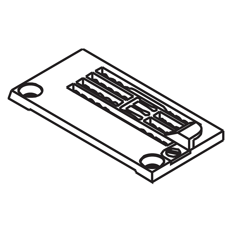 14-864G Needle Plate with Fabric Guide — Needle Plate with Fabric Guide for Kansai Special Coverstitch Machine Suitable for machine: