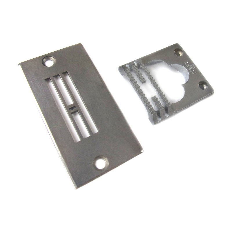 210604 Needle Plate + 210524 Feed Dog — Needle Plate and Feed Dog for Singer / Juki Zigzag Machine 210604 Needle Plate Needle Hole Size : 2.6 x 1mm 210524 Feed Dog Teeth Width : 10.5mm Teeth in Mid-row : 6T + 9T