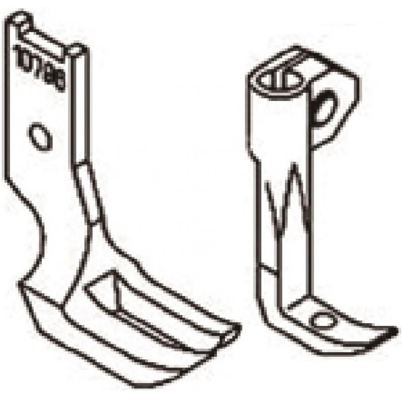 10796 Presser Foot + 10795 Feeding Foot — Regular Feet Set Presser Foot Width : 14.3mm Feeding Foot Width : 6.3mm Suitable for: