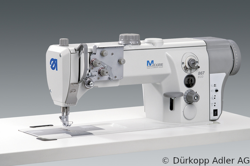 867-190020-M Одноигольная швейная машина  челночного стежка с плоской платформой. Нижний и игольный транспортеры, верхний альтернирующий транспортер лапка. С прямым встроенным приводом. M-TYPE (0867 990201 007)