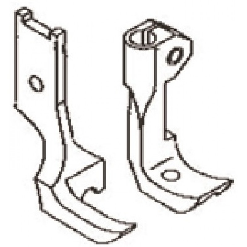10796LP Presser Foot + 10795LP Feeding Foot — Piping Feet Set Toe & groove are on left side From groove to needle hole : 0mm Suitable for: