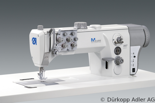 867-290020-M Dürkopp Adler 2-Needle lockstitch flatbed bottom feed, needle feed and alternating foot top feed, integrated sewing drive sewing machine (0867 990207 013)