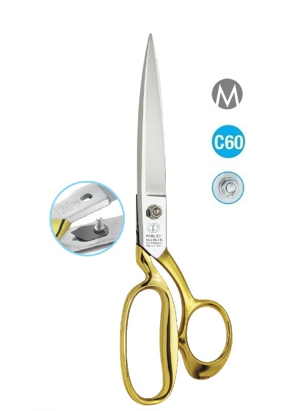 ROBUSO-ELASTIC 1055/L/.9.5" Solingen scissors for cutting slippery and stretchy fabrics.
