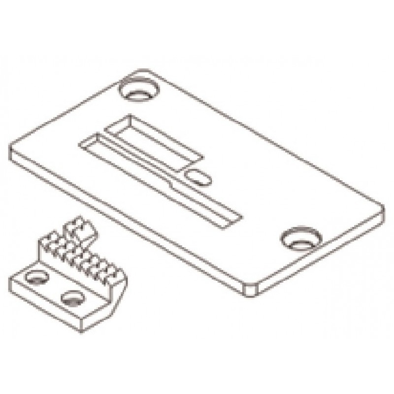 1380 Needle Plate + 1376 Feed Dog — Needle Plate and Feed Dog for Seiko SK-6F Feed Dog (Coarse) : 9T Feed Dog (Fine) : 14T