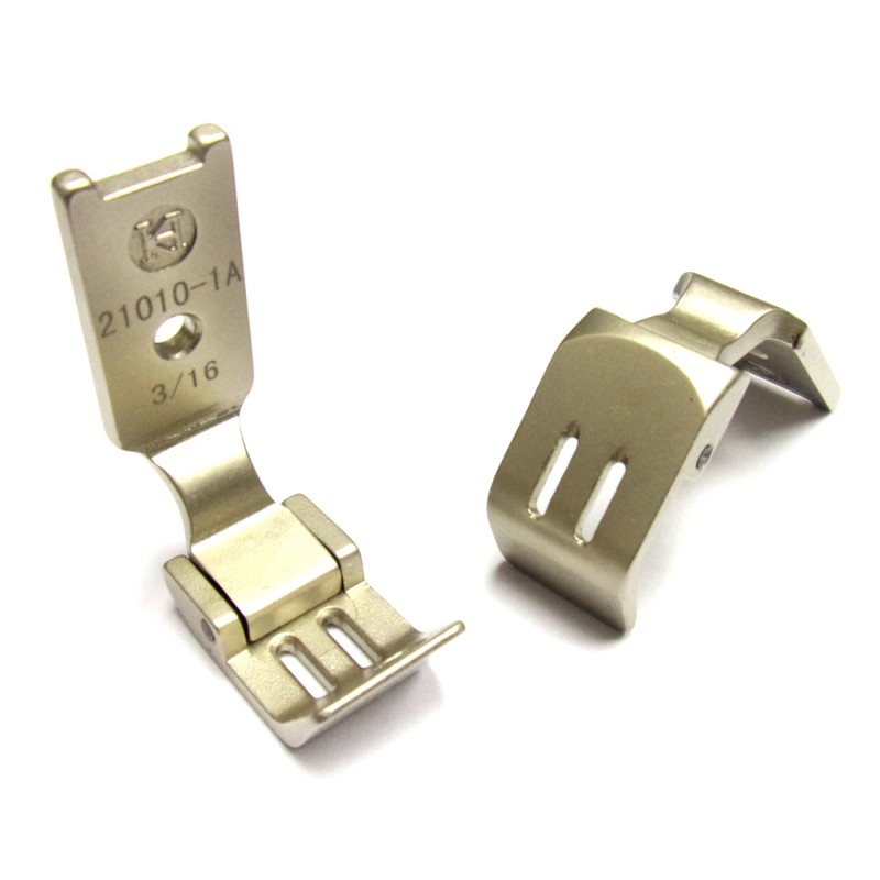 21010-1A Presser Feet — Presser feet for double needle machine Other Applicable Parts: 21010-2 Needle Plate 21010-3 Feed Dog
