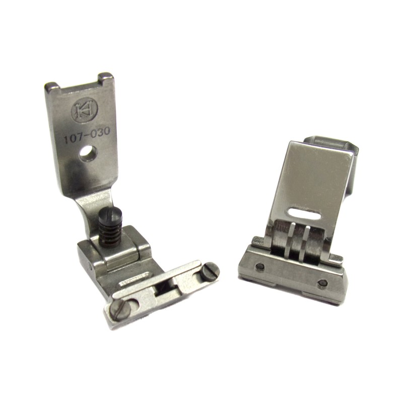 107-030 Tape Attaching Foot — Tape Attaching Foot for Singer / Juki Zigzag Machine Elastic tape size can be adjusted. Elastic Tape Size : 3.5 ~ 8mm Needle Hole Width : 7mm Presser Foot Width : 14mm