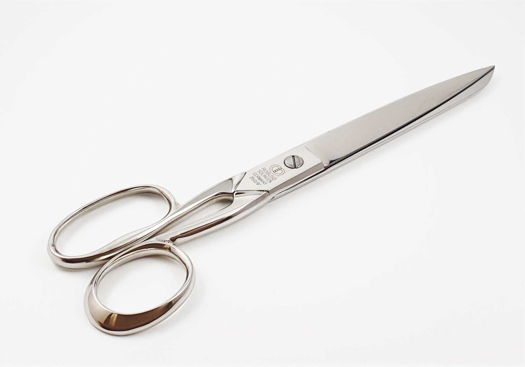 Ножницы для швейной промышленности ROBUSO 250/E/9" с одним длинным кольцом, никелированные
